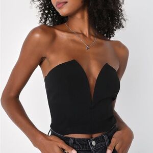 Lulus Diva Aura Black V-Neck Tube Top